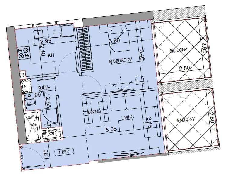 Binghatti Elite floor plan — view