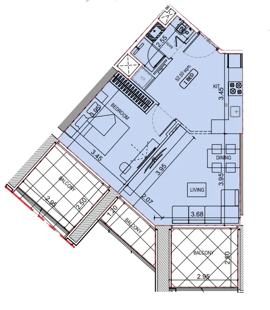 Binghatti Elite floor plan — view