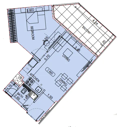 Binghatti Elite floor plan — view