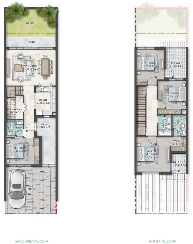 DAMAC Islands, Phase 1 and 2 floor plan — BR Townhouse